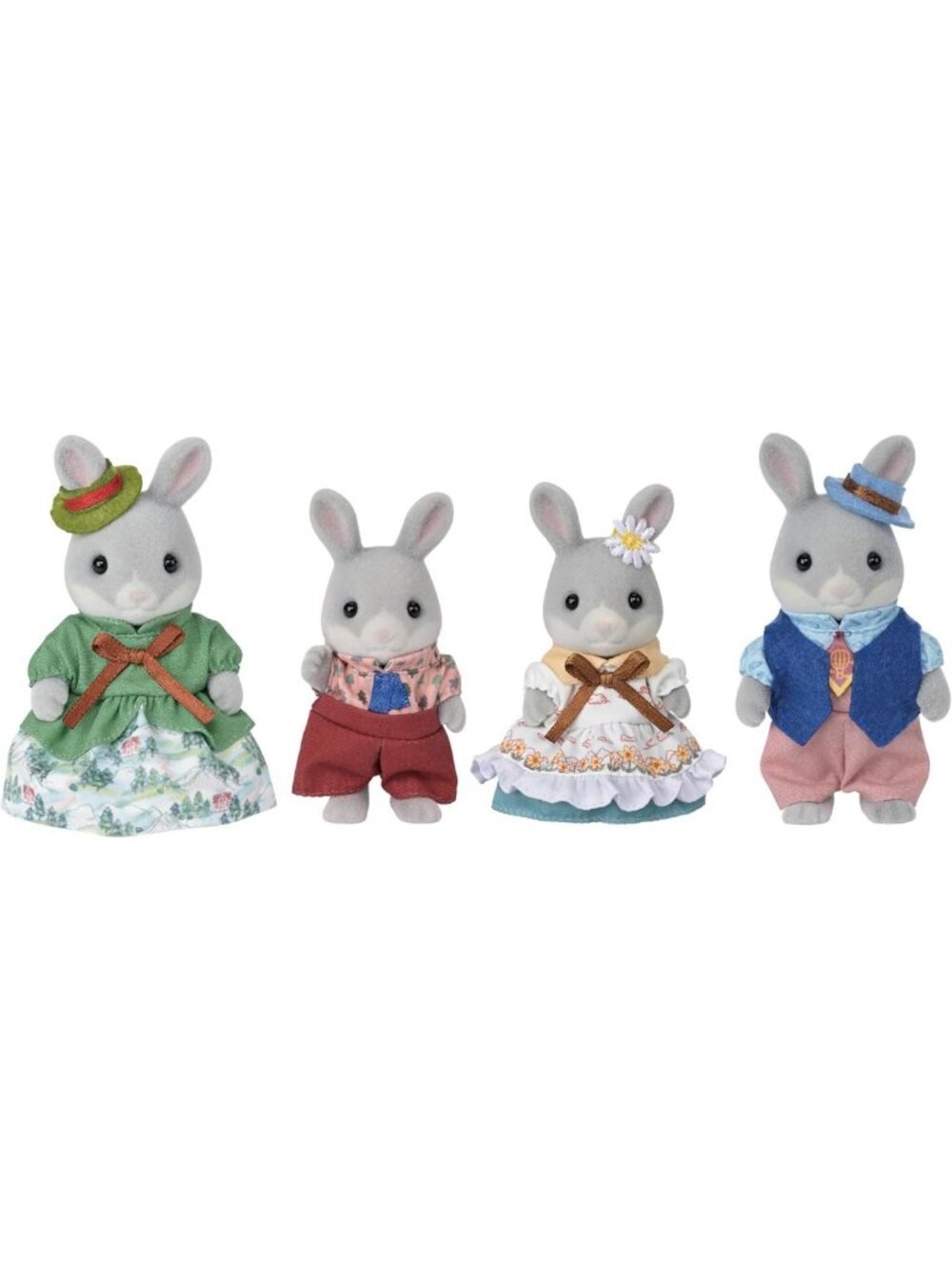 Cottontail Rabbit Family - Adorable Collectible Dollhouse Figures for Kids